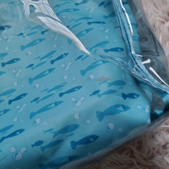 RARE Shanghai Disney 2-piece beach tote bag purse translucent blue Mickey anchor - Picture 5 of 13